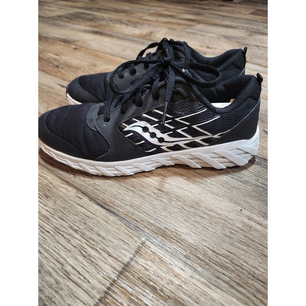 Saucony Cohesion 13 LTT Black White Running Shoes SK265582 Kids Size 6 6M